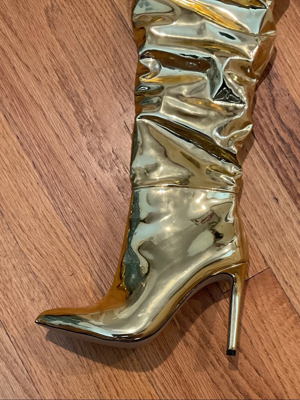 INC International Concepts Metallic Gold Over-The-Knee Stiletto Boots